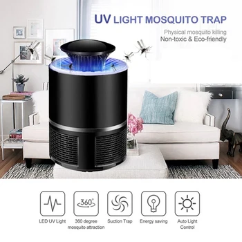 

USB Electric UV Mosquito Eiller Lamp Ehotocatalytic Eute Eome LED Bug Zapper Lure Insect Trap Radiationless Safe Anti Mosquito