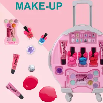 

Kids Makeup Set Washable Non-toxic And Environmentally Friendly Girl Pretend Play Toys With Lipstick For Children Birthday Gift