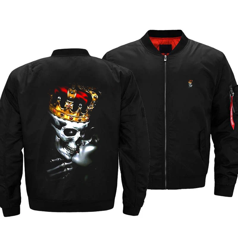 

Bomber Jacket pilot jackets male padded coat waterproof thin autumn logo print customized skeleton Skull MA1 Military dropship