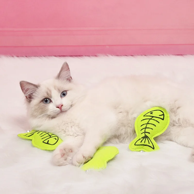 Pet Toy Catnip Chew Cat Fishing Stuffed Plush Toys Cotton Kitty Fish Interactive Chewing Kitten Funny Supplies | Дом и сад