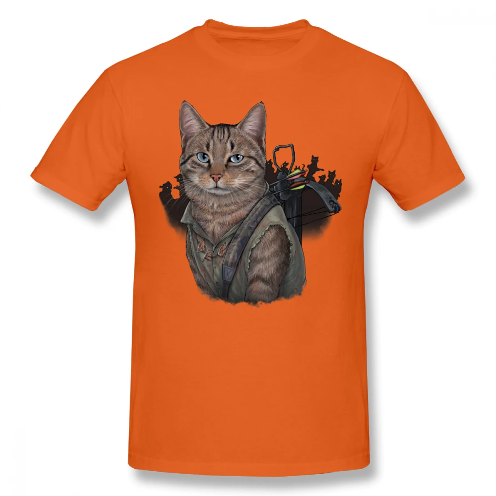 Orange one yona Daryl Dixon T Shirt Daryl Dixon Cat T-Shirt Plus size Cute Tee Shirt 100 Cotton Printed Summer Man Short Sleeves Tshirt - Цвет: Orange