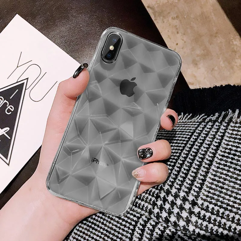 Gray Роскошный силиконовый 3D Алмазный чехол для телефона для iPhone 11 Pro XS Max XR X карамельный цвет Мягкий ТПУ чехол для iPhone 8 7 6S 6 Plus 5S 5S SE - Цвет: Gray