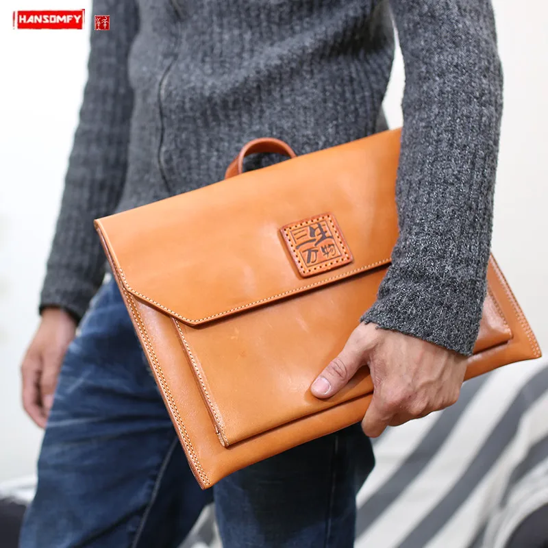 veg tan leather bag