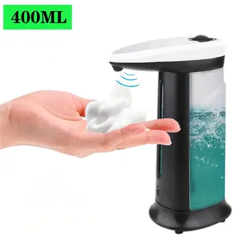 

400ml Touchless Pump Automatic Large Capacity Soap Dispenser Liquid Bottle With Led Light Smart Sensor Kitchen Bathroom Tools