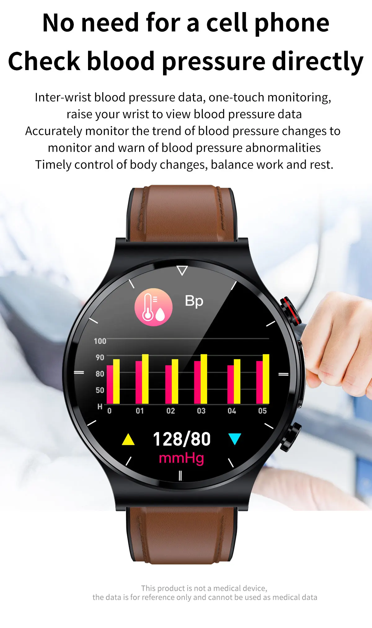 polegadas, monitoramento de temperatura corporal, pressão arterial,
