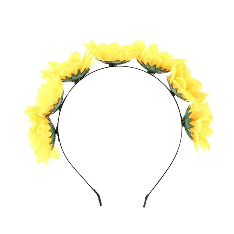 

Sunflower Headband Floral Flower Crown Hair Band Hair Wreath Headpiece T4MD