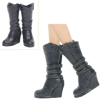 

High Quality Black Shoes High Heels Wedge Sandals Boots Daily Casual Wear Accessories Clothes for Barbie Doll Baby Girl DIY Toy
