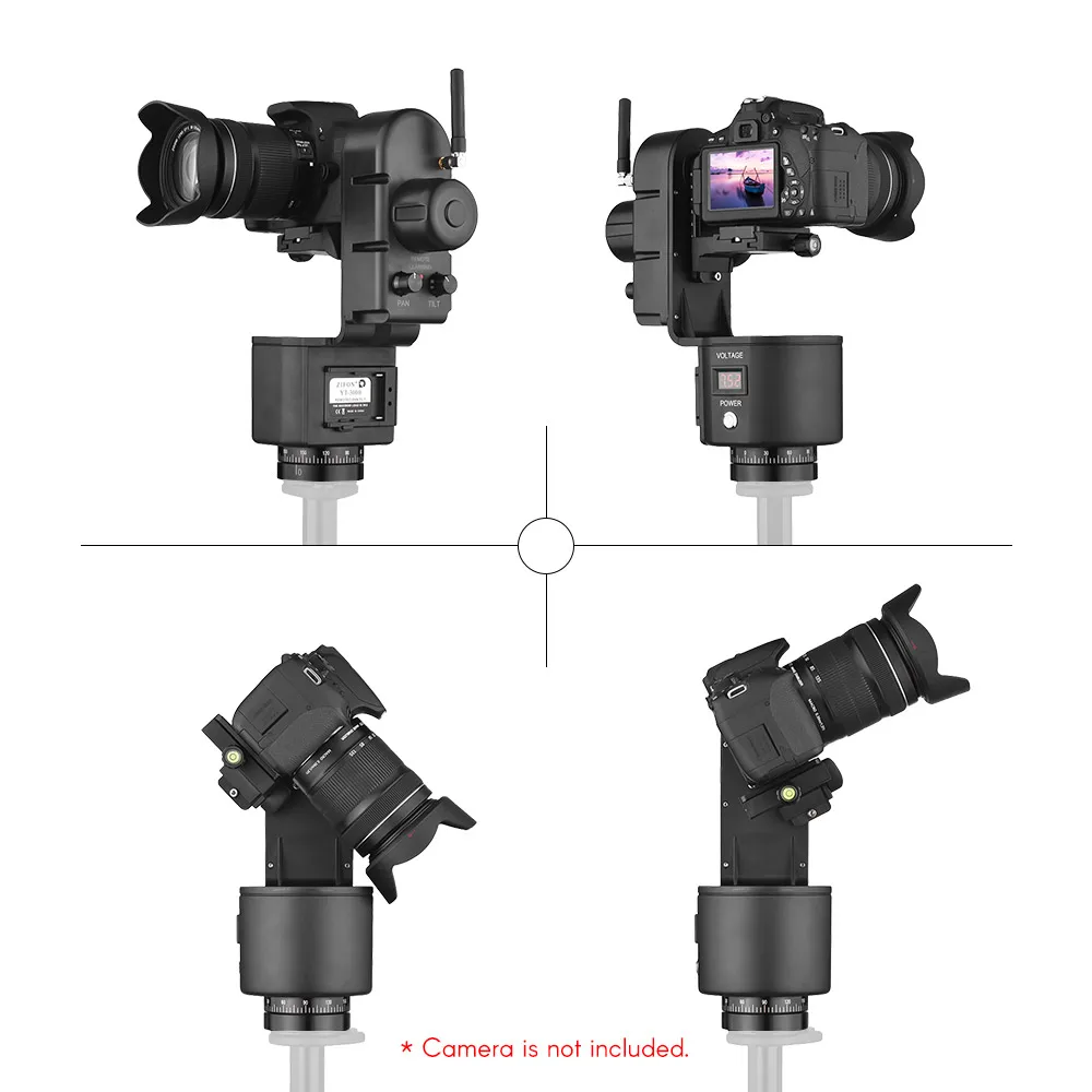 US $297.00 Remote Control Electronic Pan Tilt Head Panoramic Tripod Head For Canon Nikon Sony DSLR Camera Video Shooting