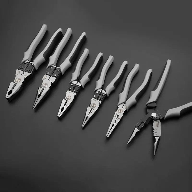 

6''-8.5'' Multifunction Wire Stripper Cutter Long Nose Pliers Heavy Duty Electrician Hand Tools Clamp