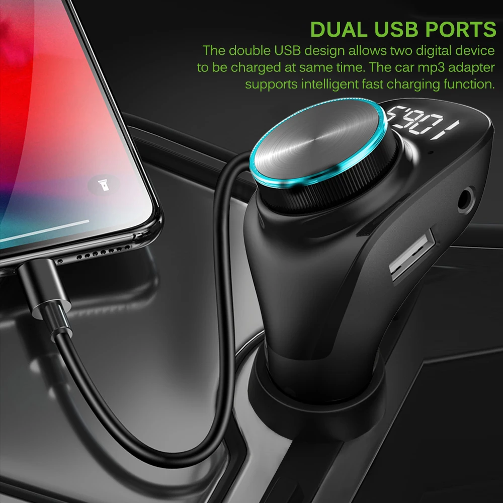 Автомобильный fm-передатчик Onever, ЖК MP3-плеер, беспроводной Bluetooth 5,0, приемный автомобильный комплект свободные руки, AUX 5 В/3 А, Mp3 адаптер, зарядное устройство для телефона