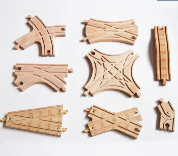 TTC22 W-TRACK pista de madera tren de juguete escena pista accesorios juguete de BRIO del camión del coche del motor de locomotora de tren juguetes para los niños