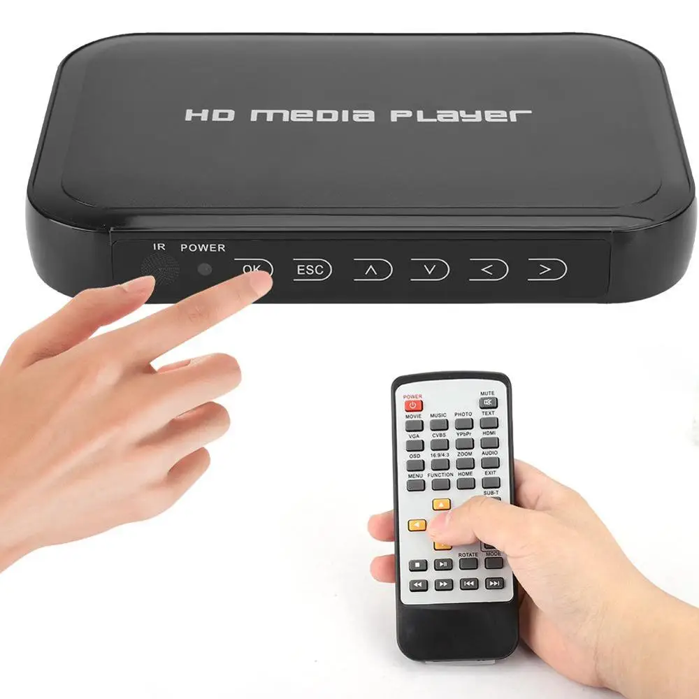 Мультимедийный плеер 1080P Full HD мультимедийный проигрыватель AV VGA HDMI интерфейсы для