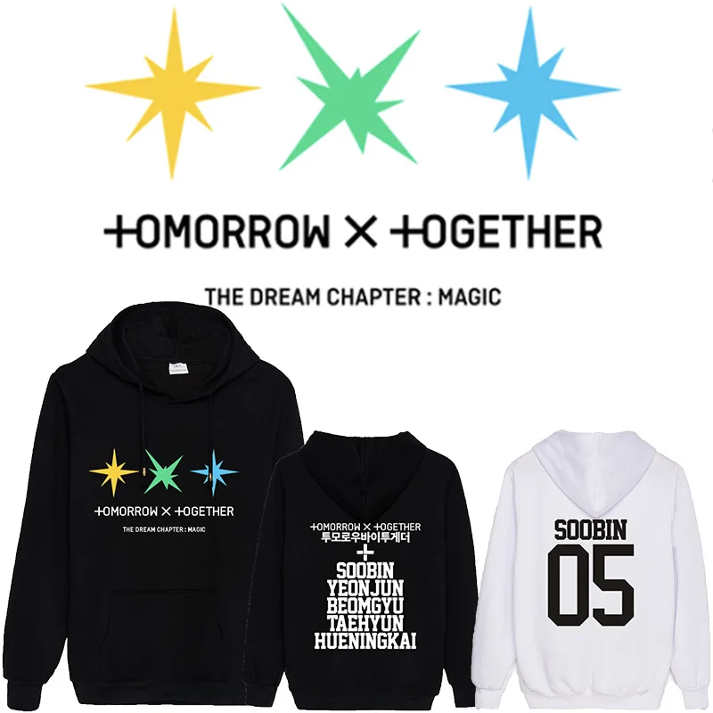 TXT Kpop коллекция мечты: волшебство охватывающее тот же параграф толстовка с