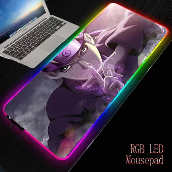 

Anime Naruto RGB LED Large Gaming Mouse Pad Computer Gamer USB Wired LED Lighting Colorful Luminous Mousepad Desk Pad