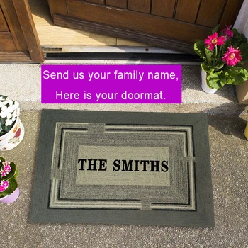 

Personalized The Name Custom door mat dust pet paws clean Rubber Doormat kitchen floor hallway mat for entrance carpet anti-slip