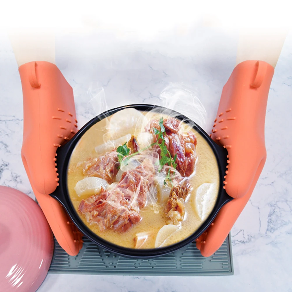 1 пара термостойких силиконовых перчаток для микроволновой печи бытовые