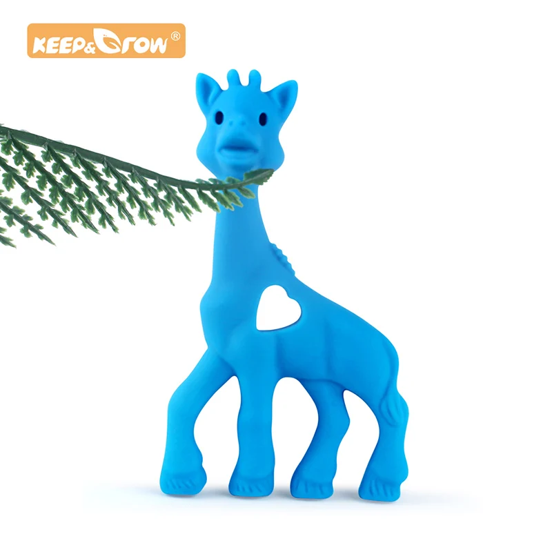 

Keep&Grow 1pc giraffe Silicone Teether Food Grade Beads DIY Animal Baby Necklace Teething Hanging Toy Teether Soft Baby Teething