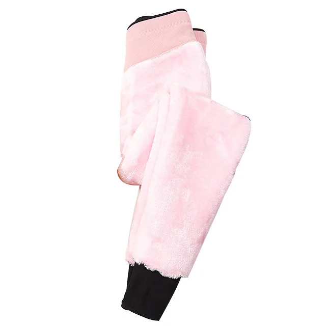 Pink Женские зимние кашемировые леггинсы, штаны, теплые эластичные леггинсы из искусственного бархата, женские плотные обтягивающие леггинсы с высокой талией - Цвет: Pink