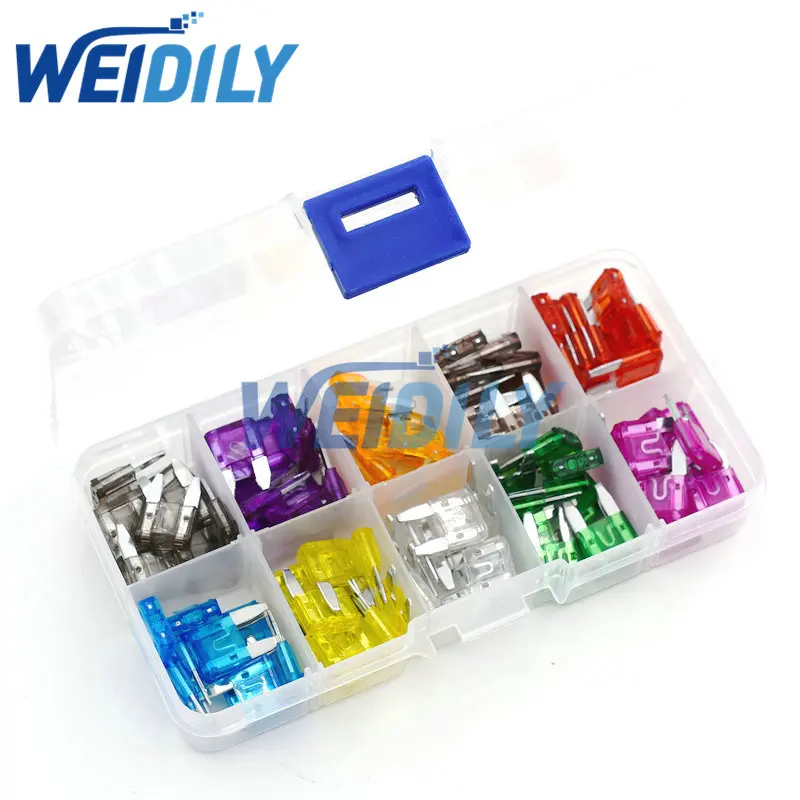 100PCS New Small Fuse Kit Auto Automotive Car Boat Truck Blade Fuse Box Assortment Set 2A 3A 5A 7.5A 10A 15A 20A 25A 30A 35A 100pcs car fuses assortment kit blade type automotive fuses standard