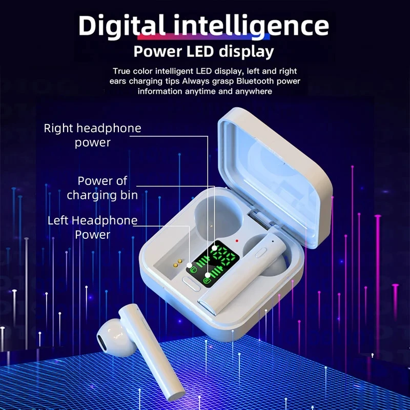 Air6 Plus Headphones Wireless Bluetooth Earphones Sports Earbuds LED Digital Display Music Headsets For Huawei Iphone Xiaomi TWS