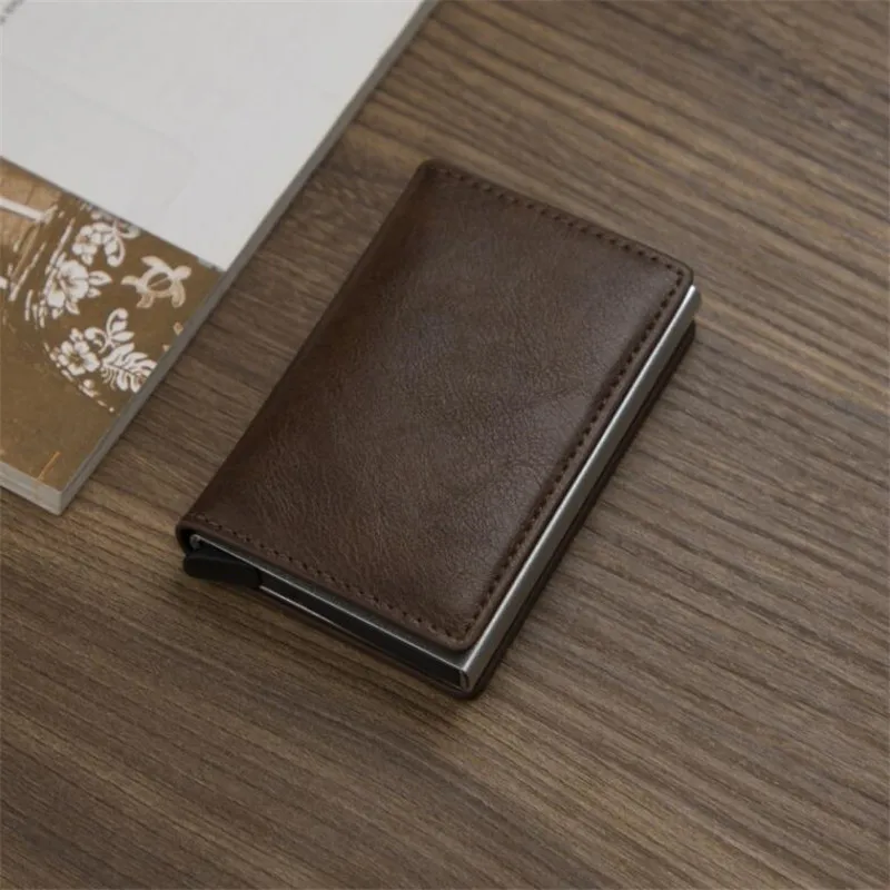 Wallet Card Holder Credit Card Wallet Smart Wallet Credit Card Holder Card Holder Card Wallet Wallet Card Bag Rfid Men Women Smart Wallet Credit Bank Card Holder Fashion Purse Aluminum Alloy Business Casual Mini Wallet Brand PU Purse