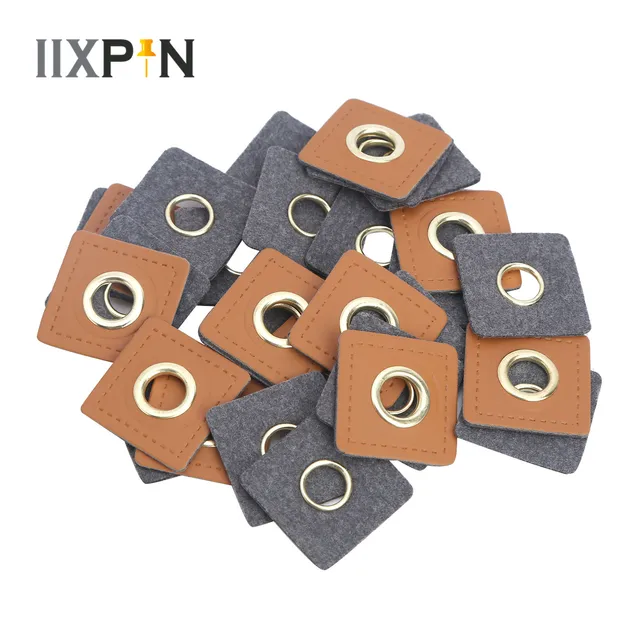 Buy 30 Sew-on Clothing Patches: PU Leather Badges, Patch Labels, Inner 8mm Metal Brass Eyelets Grommets, Patch Knit Sewing Applique Online