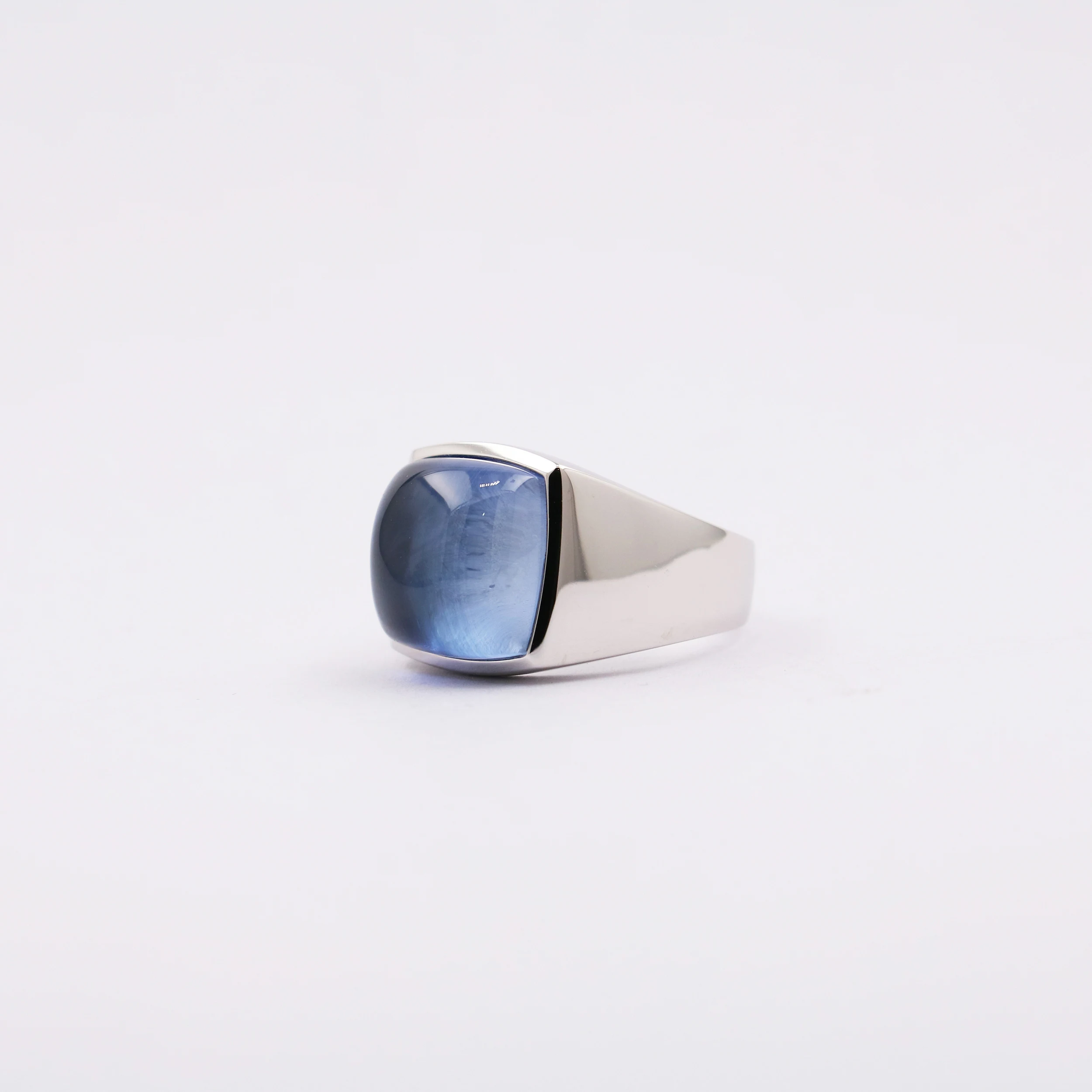 Sterling Silver Sapphire Signet Rings For Men - Image 3