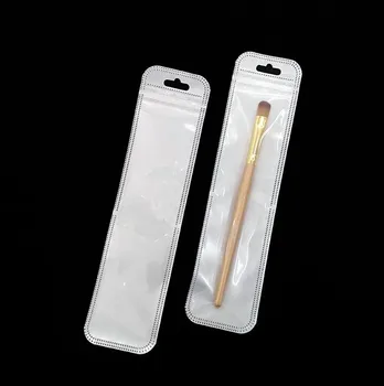 

5.5x22cm Necklace watch ziplock bag cosmetic brush Elongated packaging bag Jewelry packaging bag zip lock storage pouches 100pcs