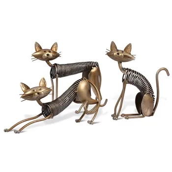 

CAT SHAPE FIGURINE ART SCULPTURE HANDICRAFT ANIMALS STATUE CREATIVE METAL ART&CRAFT HOME DECORATION ACCESSORIES R461
