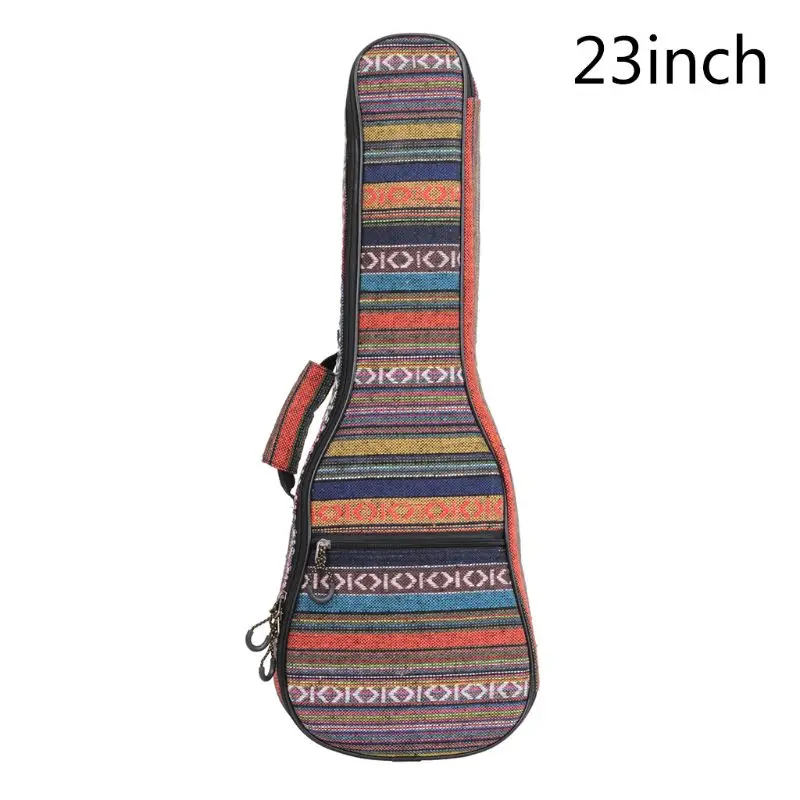 21/23/26" Ukulele Bag Ethnic Style Carrying Case Backpack Double Shoulder Bag Q6PB