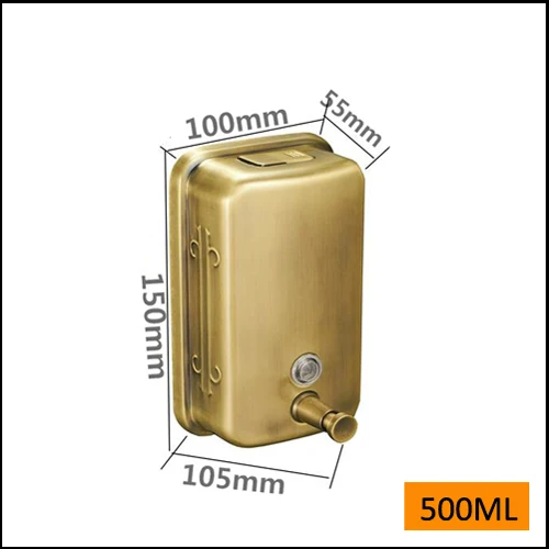 500ML Новейший 304 SUS античный из нержавеющей стали Бронзовый настенный 1000 мл кухонный диспенсер для мыла и шампуня SD1004 - Цвет: 500ML