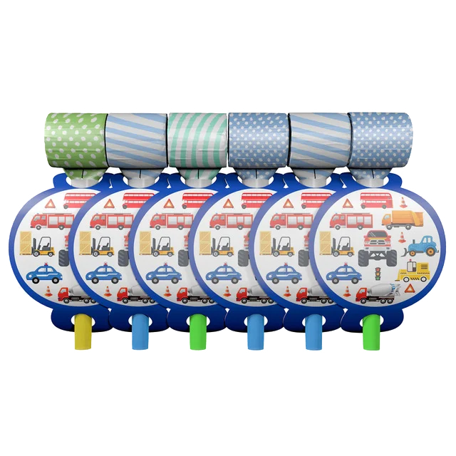 Engineering car theme blowing dragon sound maker birthday party children's birthday party activities toys party props supplies - Цвет: Blowing Dragon 6PCS