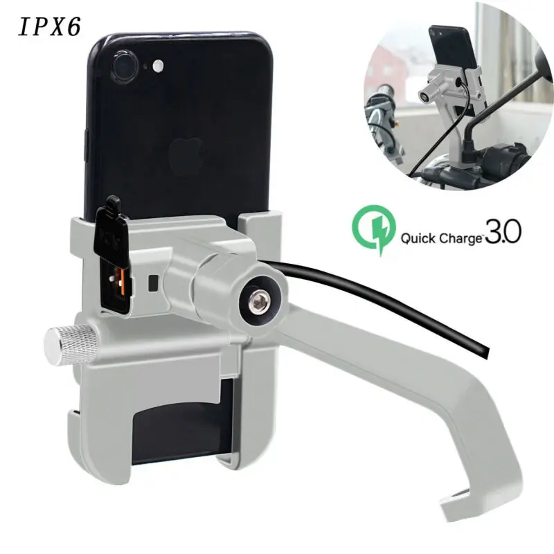 

Motorcycle Wireless Charging Waterproof Shockproof Fixed Bracket Aluminum Alloy Stand Holder For 4-6 Inch Mobile Phone GPS