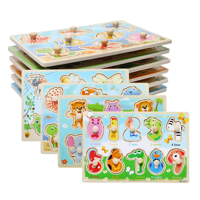 

Baby Toys Wooden Puzzle Cartoon Vehicle Sea Animal Puzzle-Board Funny Cleaver Kids Playing Boards Kids Sharing Enjoyable Toys