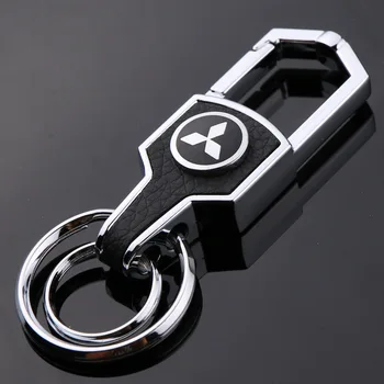 

Car Styling Leather Keychain Key Ring Decoration For Mitsubishi RALLIART ASX Lancer L200 Pajero V31 Outlander Eclipse EVO Galant
