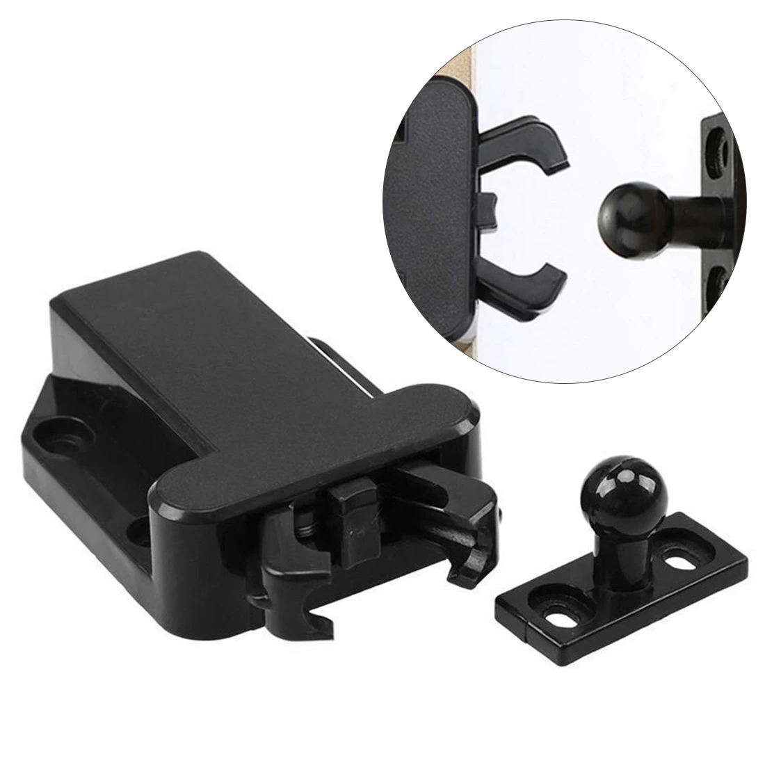 

Double ball roller catches door stopper cupboard cabinet pulley groove Spring touch latch Furniture Hardware
