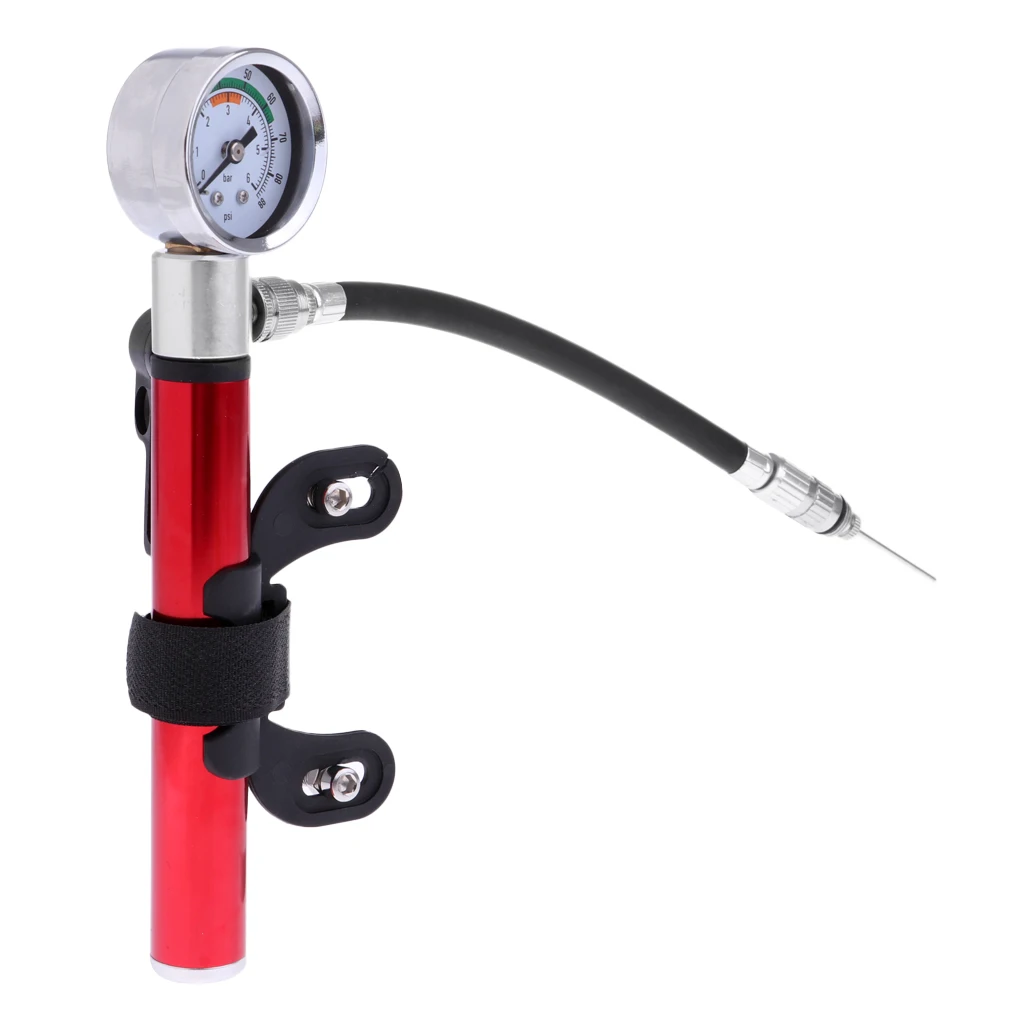 Portable Mini Bicycle Bike Air Pump With Pressure Gauge Hand Pump Tyre Tire Inflator