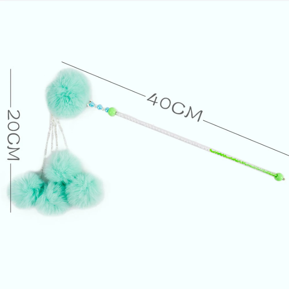 Новинка, Интерактивная игрушка для кошек, прорезыватель, Забавный котенок, развлекательная палочка с шариками-Кисточками, товары для домашних животных