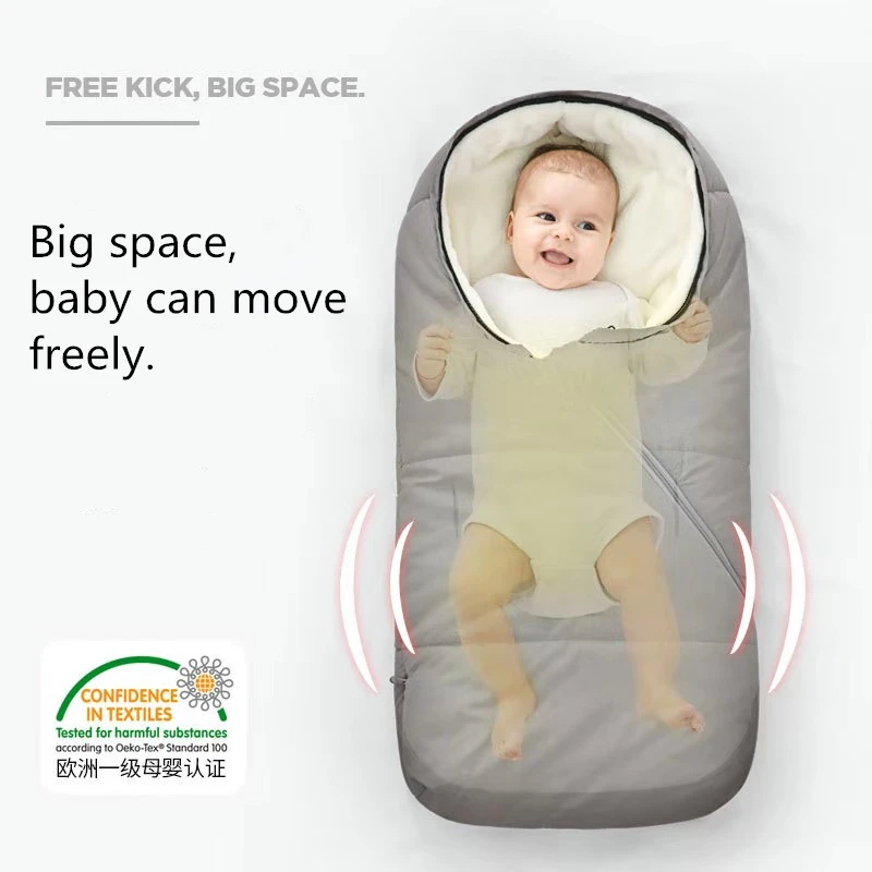 Детский спальный мешок 90*46*40 см, зимний плотный теплый конверт ...