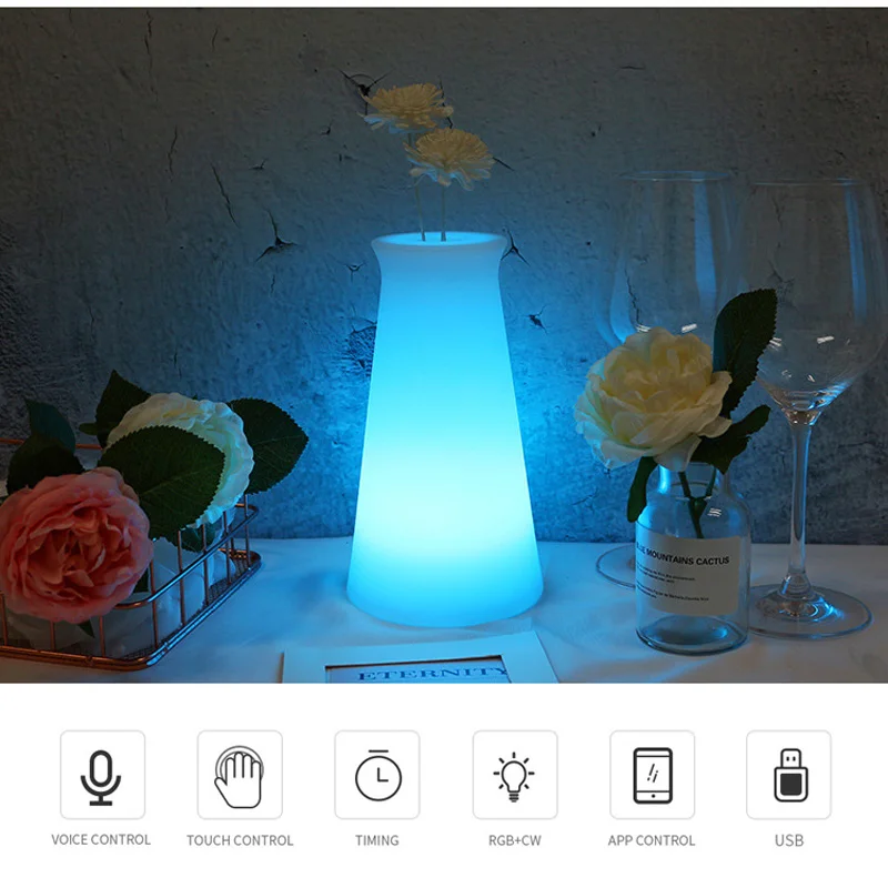WiFi Smart APP управление Светодиодная настольная лампа ресторан кофе бар столовая ваза окружающий ночник работа с Alexa Google Home