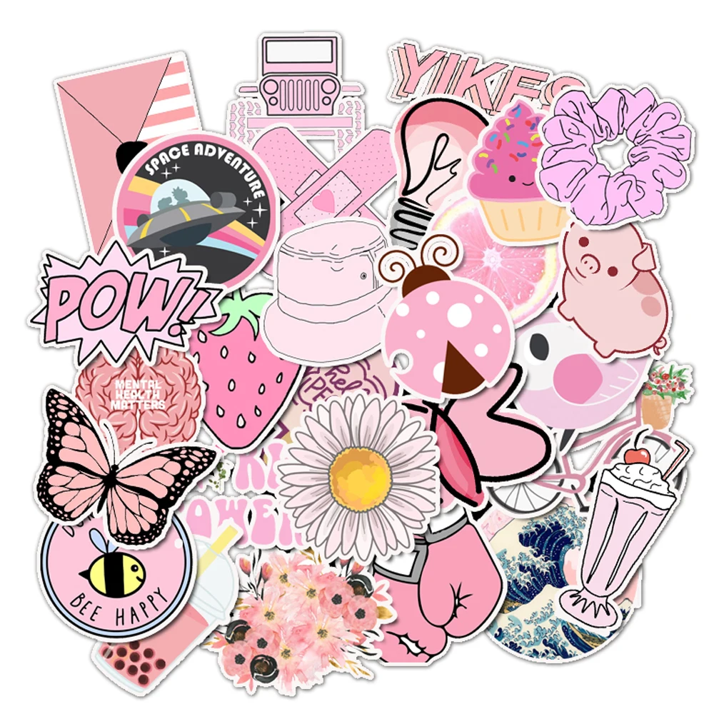 AZ052(50PCS) 50 шт. мультяшная простая VSCO для девочек Kawaii наклейка s для детской игрушки Водонепроницаемая наклейка для DIY ноутбука велосипедный шлем автомобильные наклейки - Цвет: AZ052(50PCS)