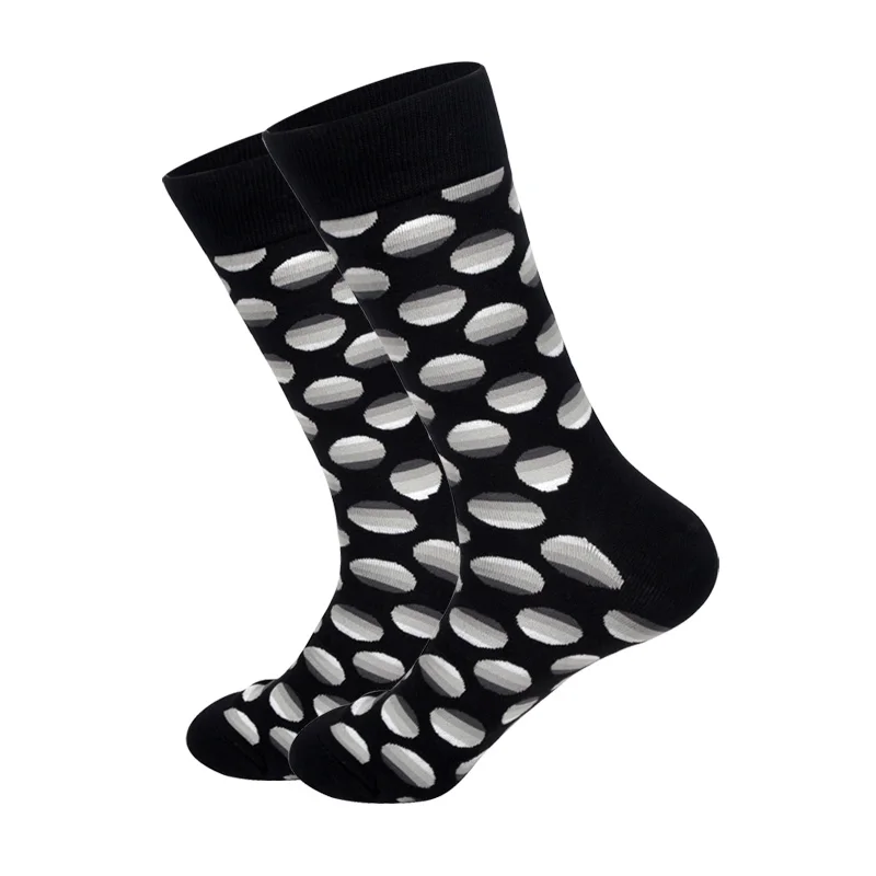 Downstairs Combed Socks for Men Autumn Newly Ice Cream Dog Street Wear Crew Cotton Happy Socks Calcetines Hombre - Цвет: Pattern B