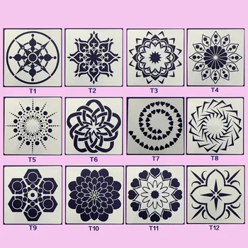 

12pcs Mandala Dotting Tools Templates Stencil Set for DIY Painting Drawing Drafting Art Craft Projects