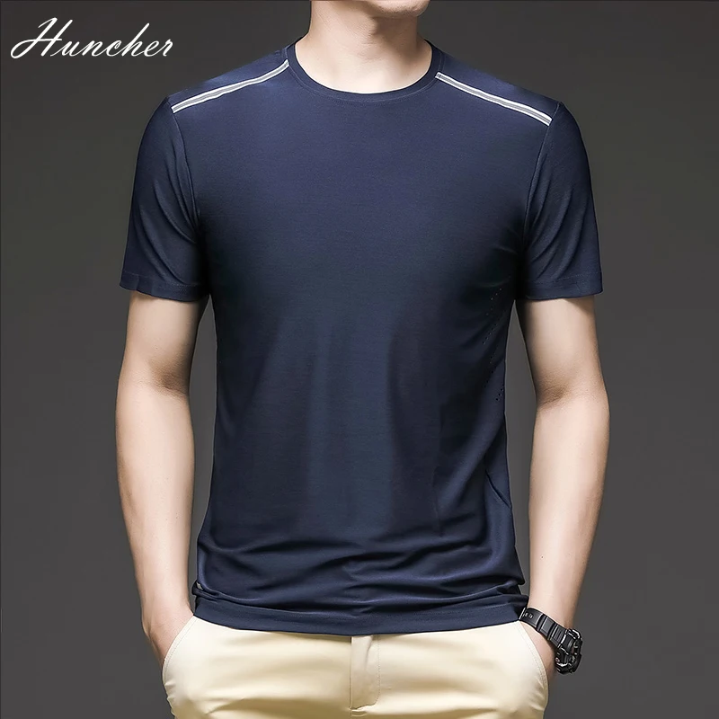Huncher летние мужские футболки 2021 спортивные быстросохнущие Топы с коротким