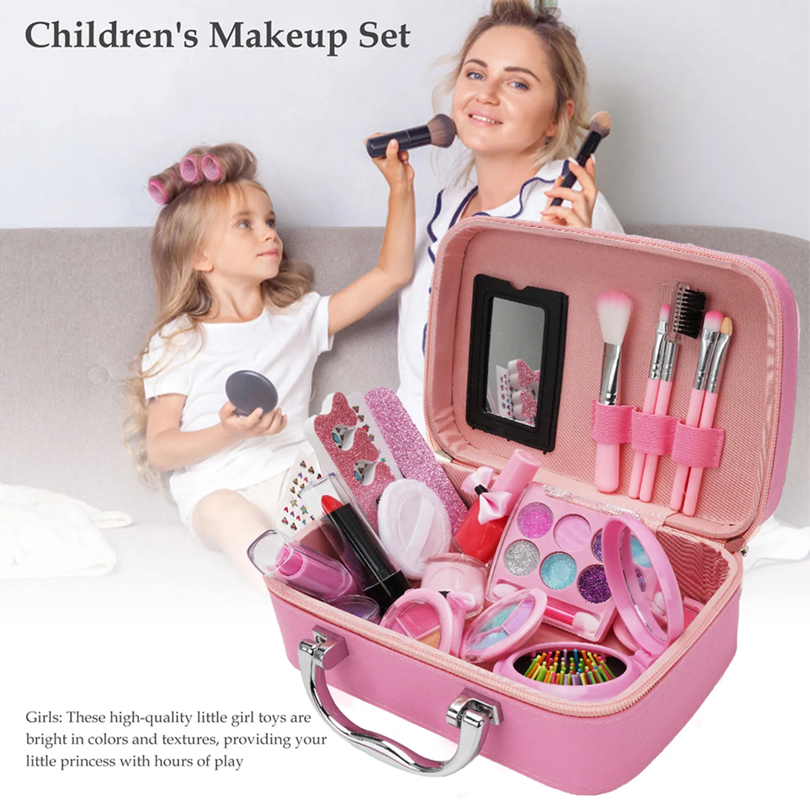 Children S Makeup Set Make Up Box Makeup Kit For Kids Girls Princess Nontoxic Cosmetics Kit Toys Pretend Play Makeup Beauty Toys Beauty Fashion Toys Aliexpress