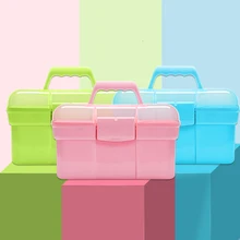 Ручная настольная коробка для хранения, пластиковые ножницы, органайзер для макияжа, ювелирные изделия, лак для ногтей, Набор лаков для ногтей, маникюрный набор