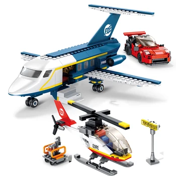 

Building Blocks City Airport Technic City Helicopter Blocks Constructor DIY Creative Bricks Educational Toys for Boys children