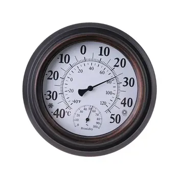 

Vintage Thermometer Hygrometer Large Scale ℃ ℉ Display Humidity Monitor