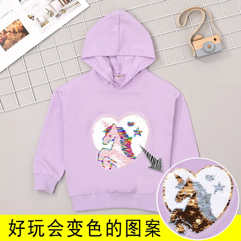 Осенняя Футболка с пайетками для девочек детская одежда Blusas футболка для малышей одежда для малышей Детская футболка топы для девочек