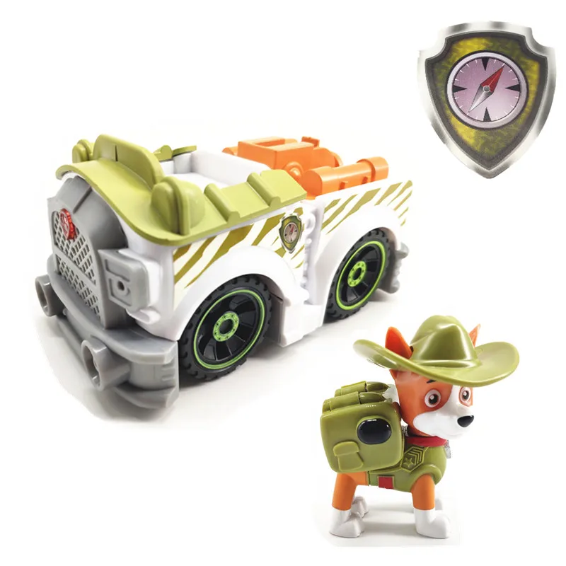no box Paw Patrol деформация оттягивающийся музыкальный автомобиль кукла из ПВХ Модель персонажа игрушки Детский праздничный подарок трекер 3p11 - Цвет: no box